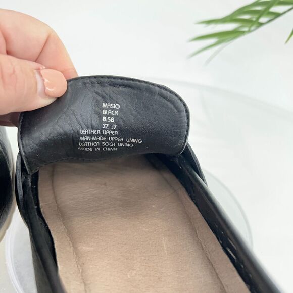 Earth Masio Loafers Slip On Shoes Women's Size 8.5 Black Laser cut Flats Comfy - Picture 13 of 15